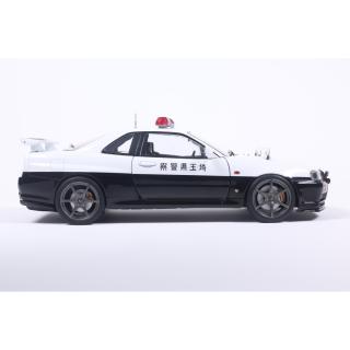 NISSAN SKYLINE GT-R (BNR34) JAPANESE POLICE WHITE 1999 S1804317 Solido 1:18 Metallmodell